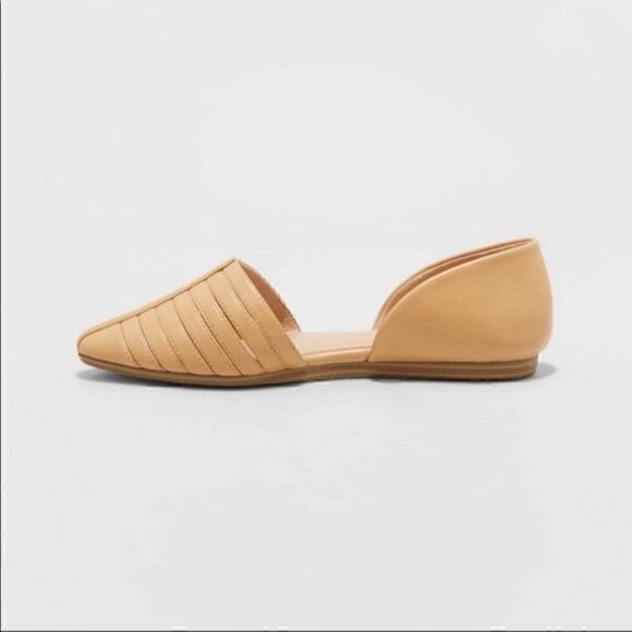 Women’s Two Piece Iris Tan Ballet Closed-Toe Slip-On Flats - A New Day - Picture 2 of 8
